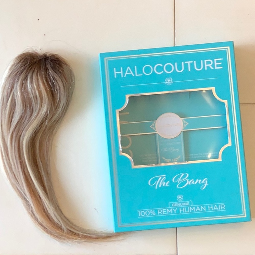 HaloCouture The Bang #882 Rooted Blonde Clip In Bangs